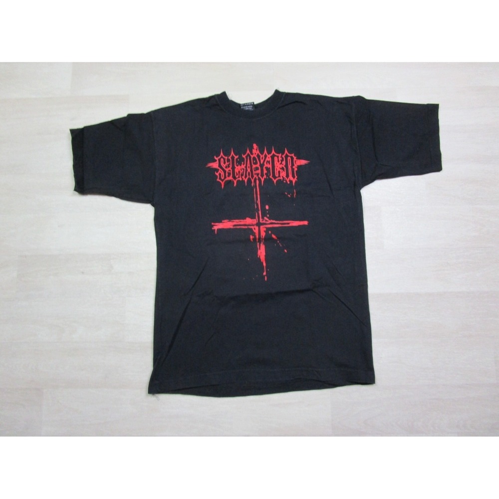 Vintage Slayer Band‎ T Shirt (M) Y2K Upside Down Cross Tour Graphic Heavy Metal